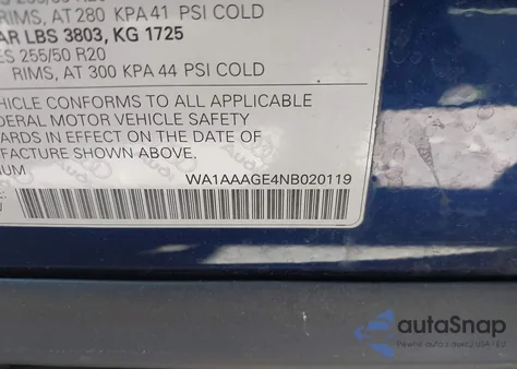 2022 Audi E-Tron Premium Quattro из США, поврежденный, VIN WA1AAAGE4NB020119